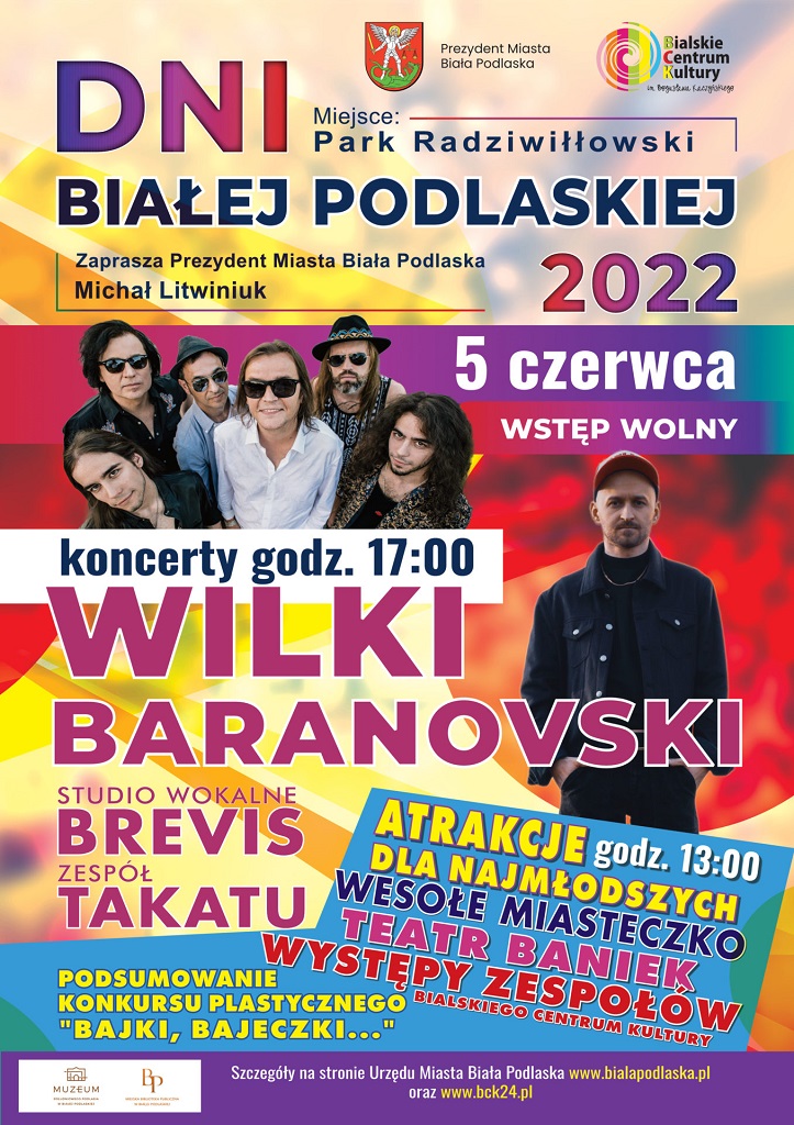 Plakat dni miasta Biała Podlaska 5 czerwca 2022