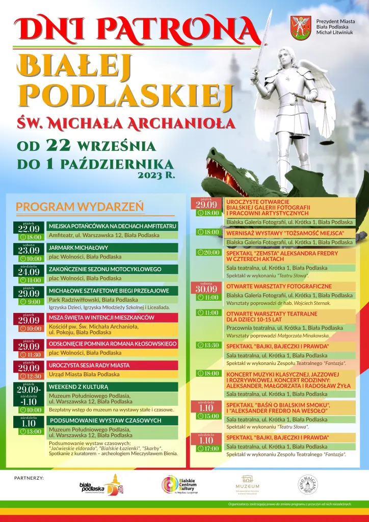 Plakat dni patrona miasta Biała Podlaska