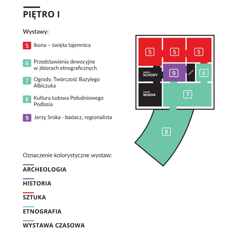 Plan wystaw stałych 1 piętro