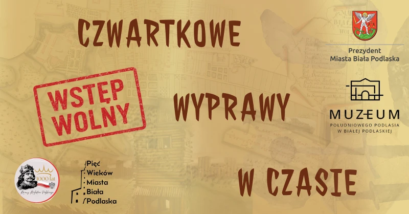 Plakat. Cykl spotkań Czwartkowe wyprawy w czasie