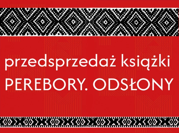 Napis na czerwonym tle przessprzedaż książki perebory odsłony
